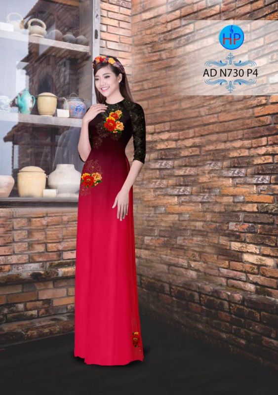 Vải áo dài hoa chùm nhỏ