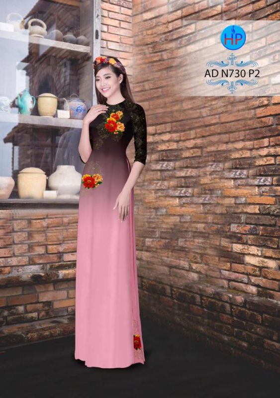 Vải áo dài hoa chùm nhỏ