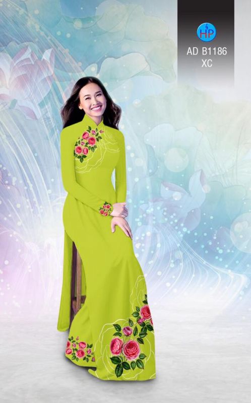 Vải áo dài hoa hồng