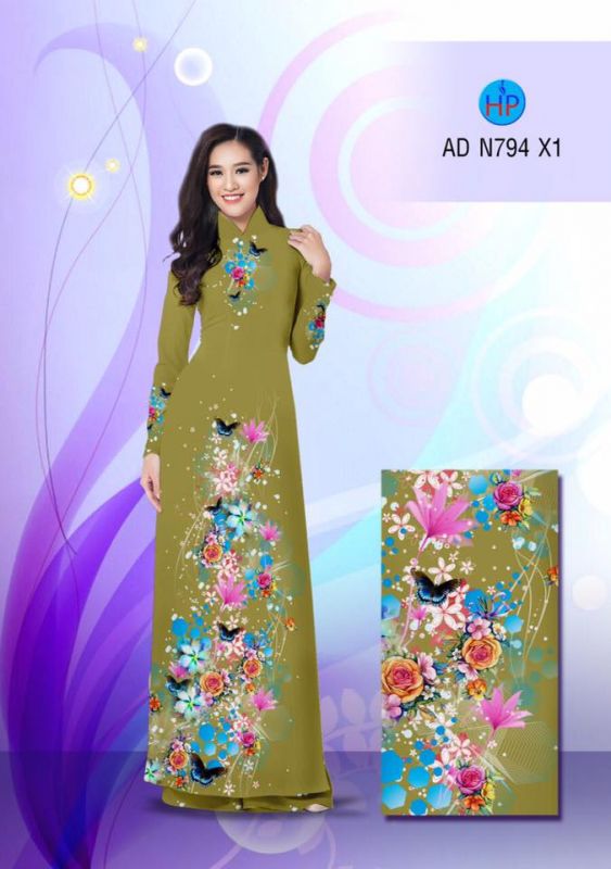 Vải áo dài hoa lấp lánh Vải áo dài hoa lấp lánh