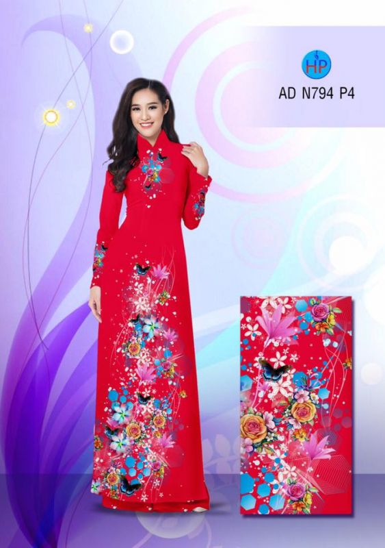 Vải áo dài hoa lấp lánh Vải áo dài hoa lấp lánh