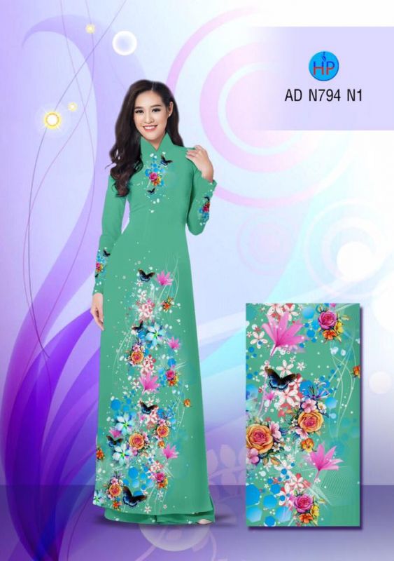Vải áo dài hoa lấp lánh Vải áo dài hoa lấp lánh
