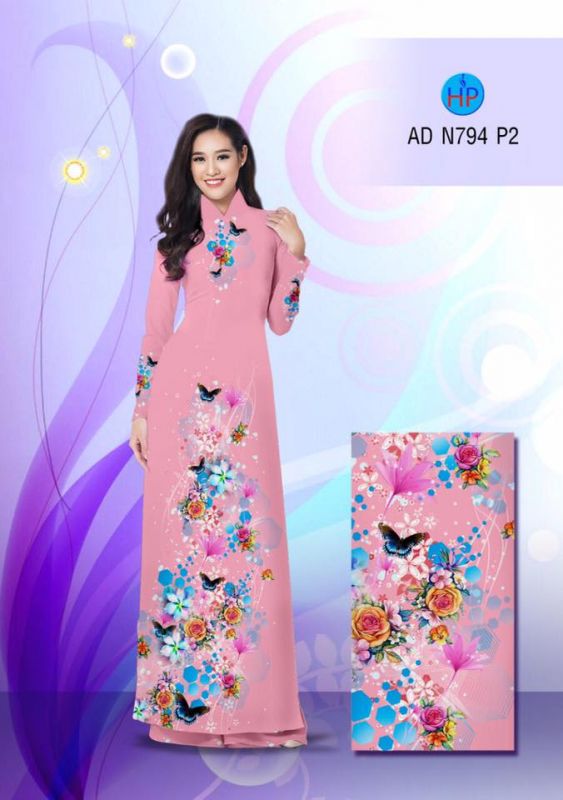 Vải áo dài hoa lấp lánh Vải áo dài hoa lấp lánh