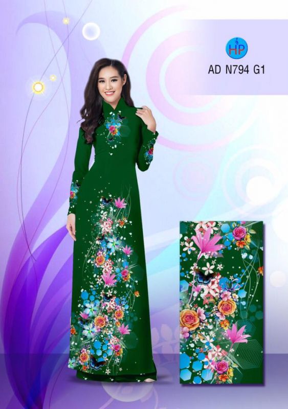 Vải áo dài hoa lấp lánh Vải áo dài hoa lấp lánh