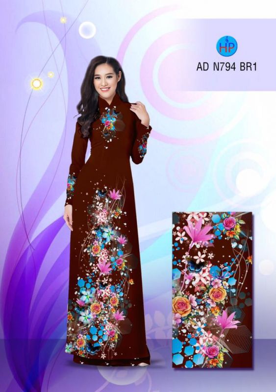 Vải áo dài hoa lấp lánh Vải áo dài hoa lấp lánh
