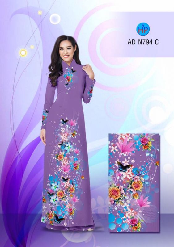 Vải áo dài hoa lấp lánh Vải áo dài hoa lấp lánh
