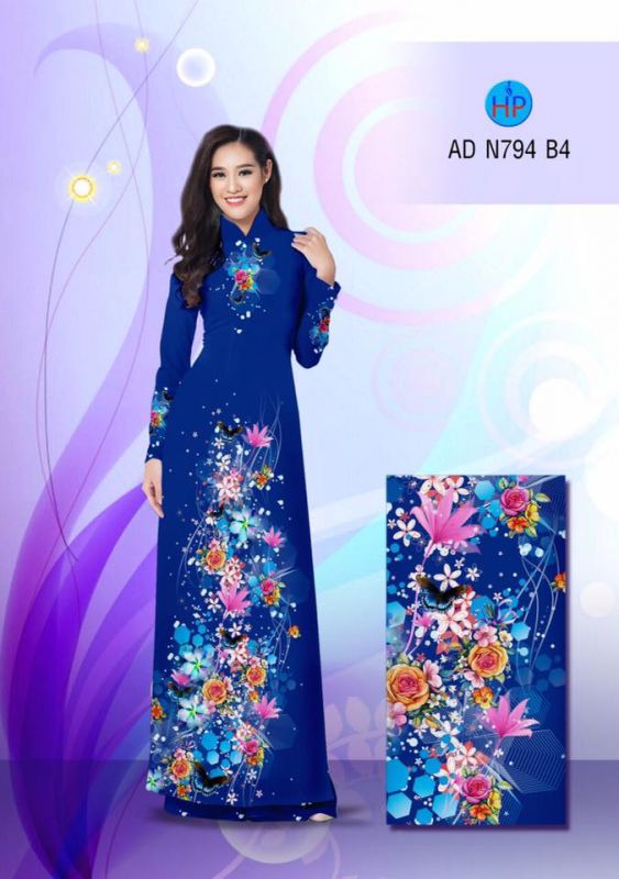Vải áo dài hoa lấp lánh Vải áo dài hoa lấp lánh