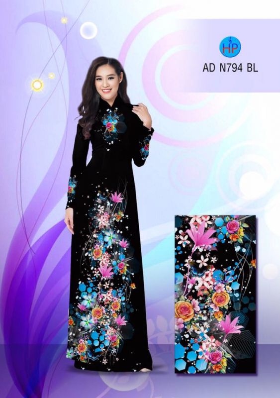 Vải áo dài hoa lấp lánh Vải áo dài hoa lấp lánh