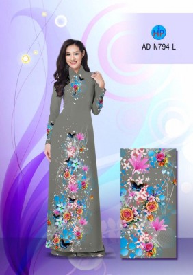 Vải áo dài hoa lấp lánh-DT 3349