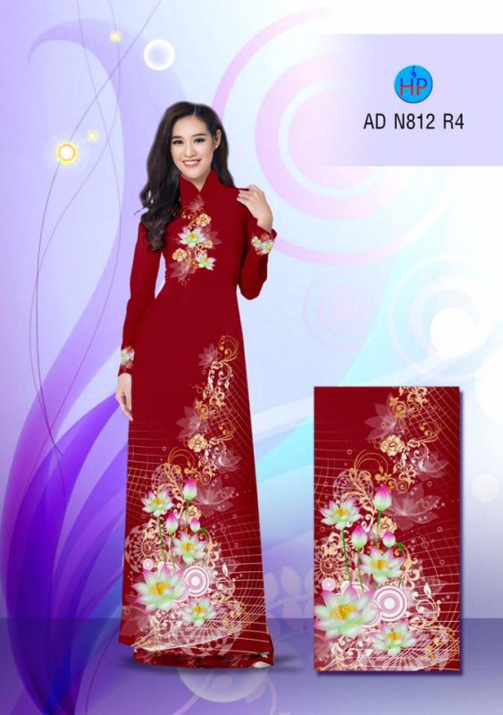 Vải áo dài hoa Sen lấp lánh