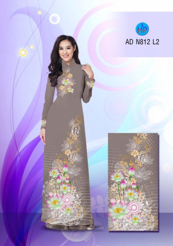 Vải áo dài hoa Sen lấp lánh