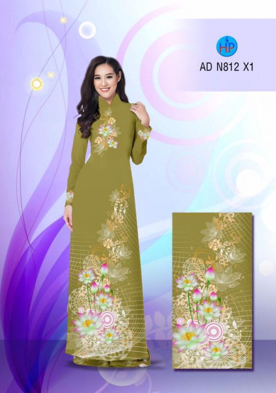 Vải áo dài hoa Sen lấp lánh
