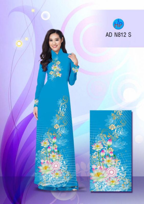 Vải áo dài hoa Sen lấp lánh