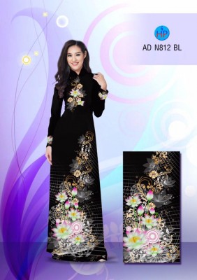 Vải áo dài hoa Sen lấp lánh-DT 3350