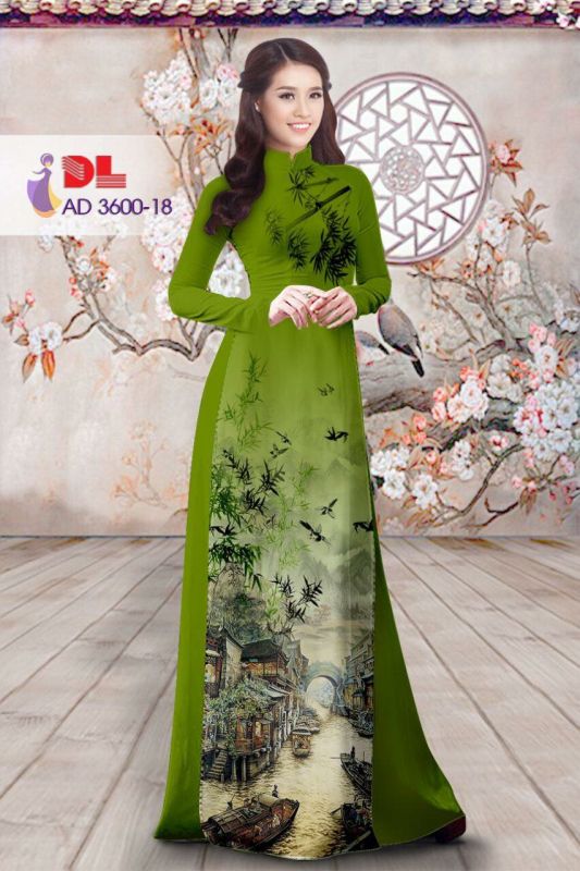 Vải áo dài phong cảnh