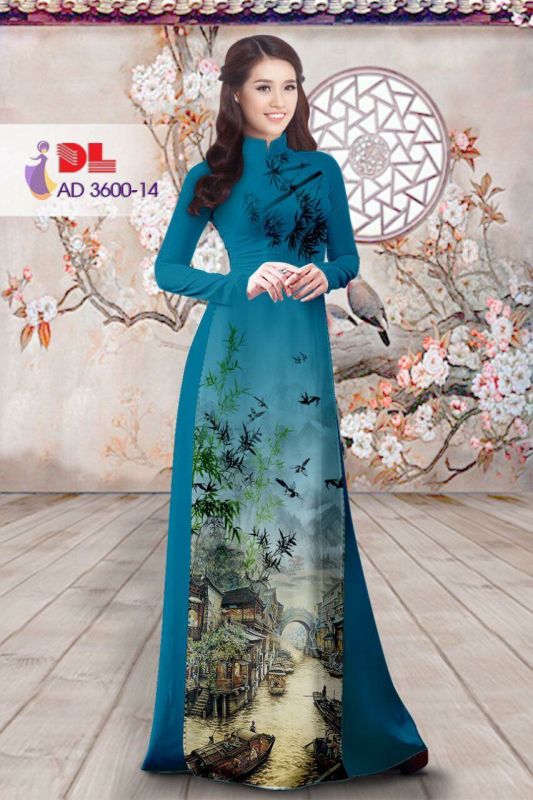 Vải áo dài phong cảnh
