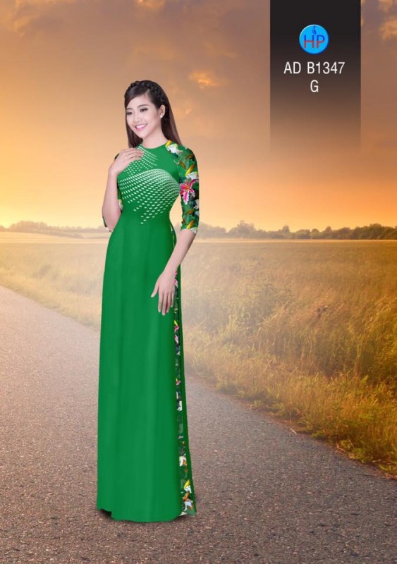Vải áo dài chấm bi dây