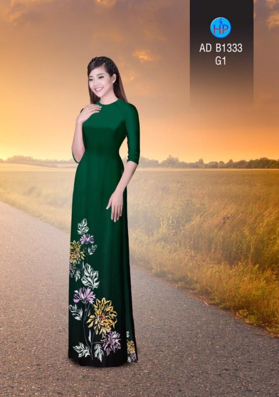 Vải áo dài hoa vẽ
