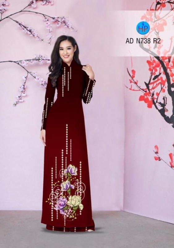 Vải áo dài hoa Cẩm Chướng