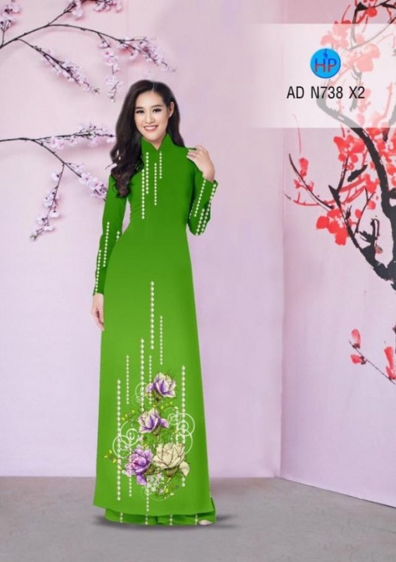 Vải áo dài hoa Cẩm Chướng