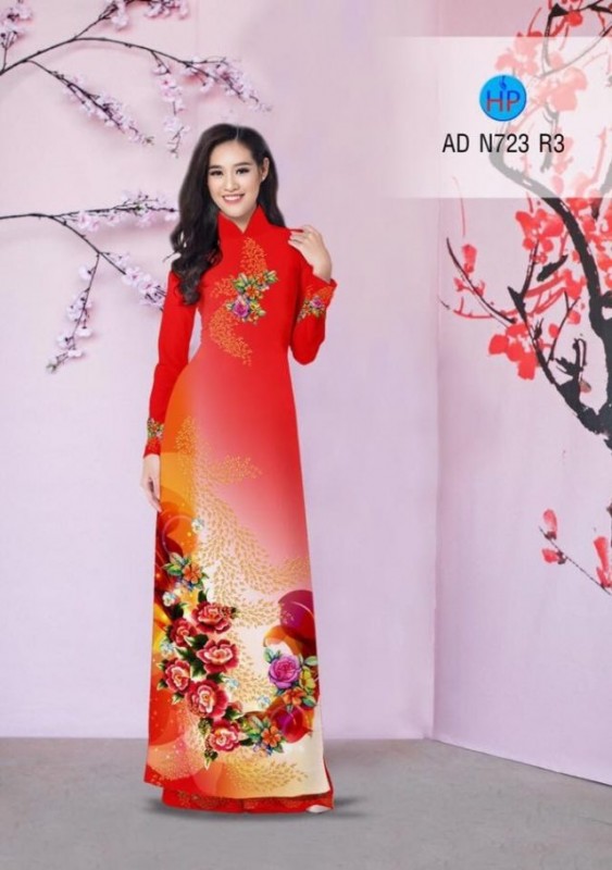 Vải áo dài hồng dây