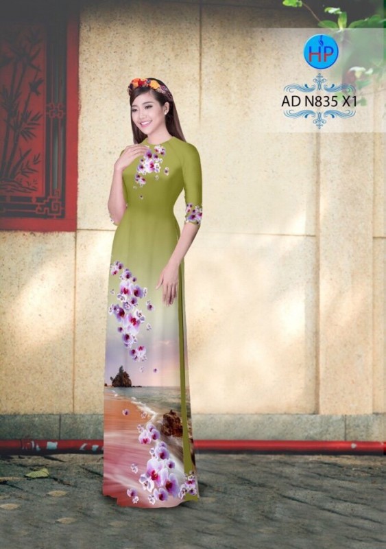 Vải áo dài hoa cảnh