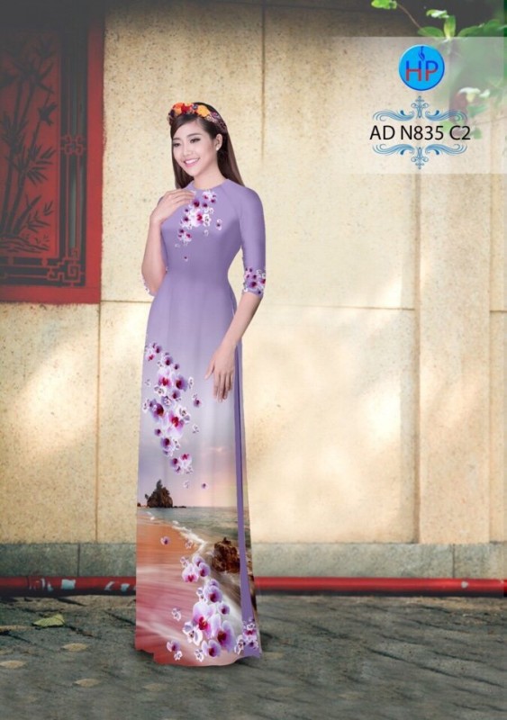 Vải áo dài hoa cảnh
