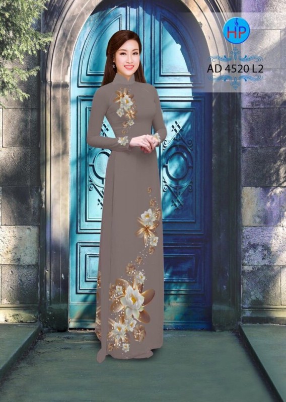 Vải áo dài hoa Súng trắng