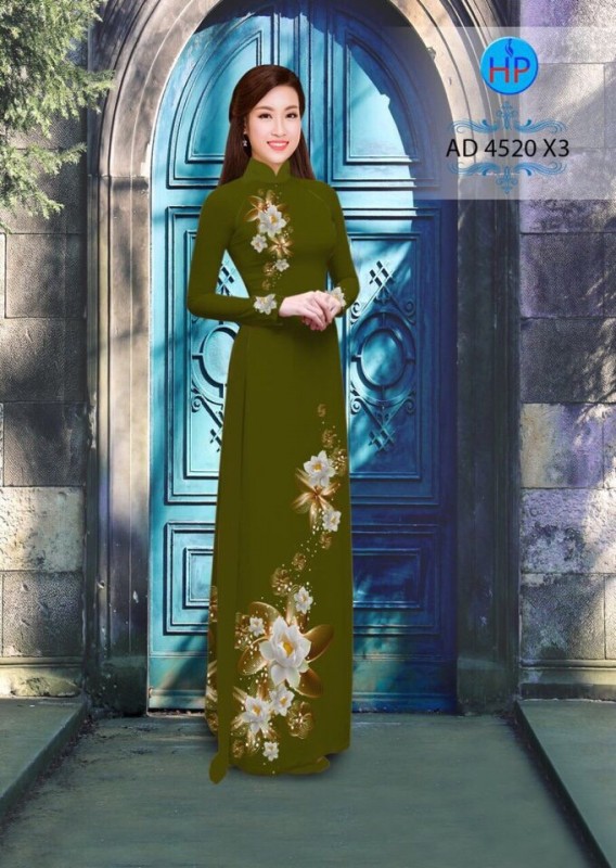Vải áo dài hoa Súng trắng