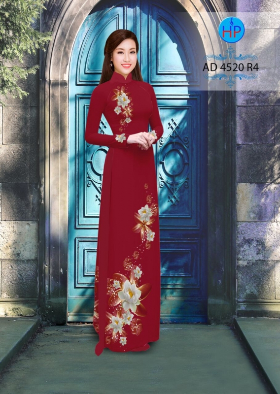 Vải áo dài hoa Súng trắng