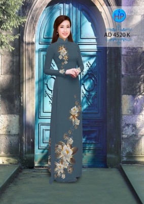 Vải áo dài hoa Súng trắng-DT 3387