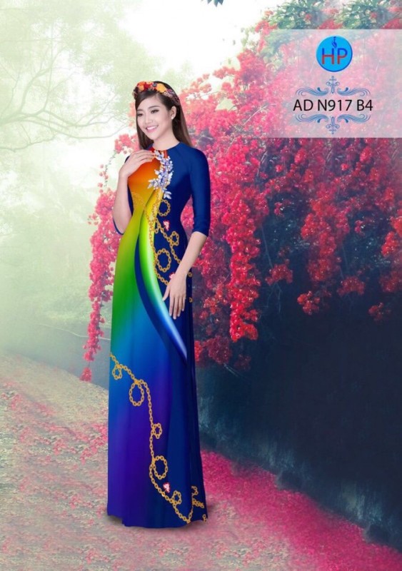Vải áo dài sắc màu chạy dọc
