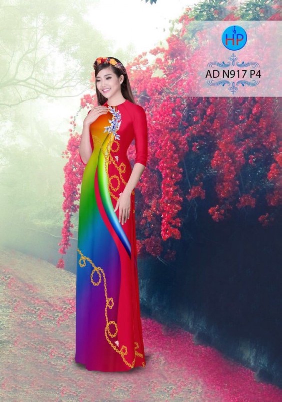 Vải áo dài sắc màu chạy dọc