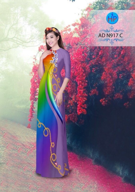 Vải áo dài sắc màu chạy dọc