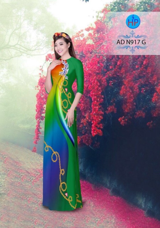 Vải áo dài sắc màu chạy dọc