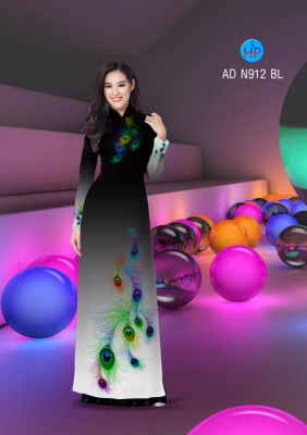 Vải áo dài đuôi chim Công-DT 3408