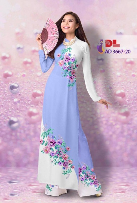 Vải áo dài hoa dây xéo Vải áo dài hoa dây xéo