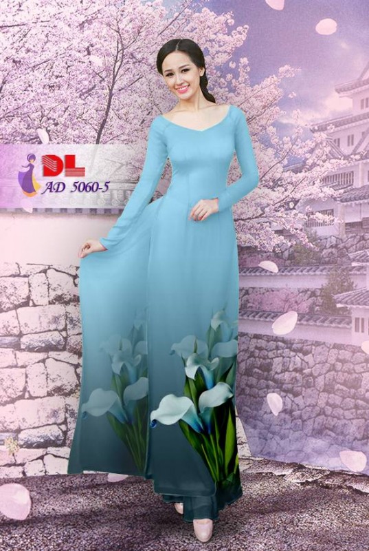 Vải áo dài hoa loa kèn