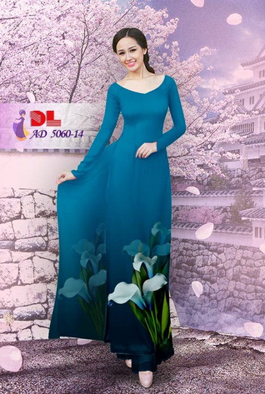 Vải áo dài hoa loa kèn