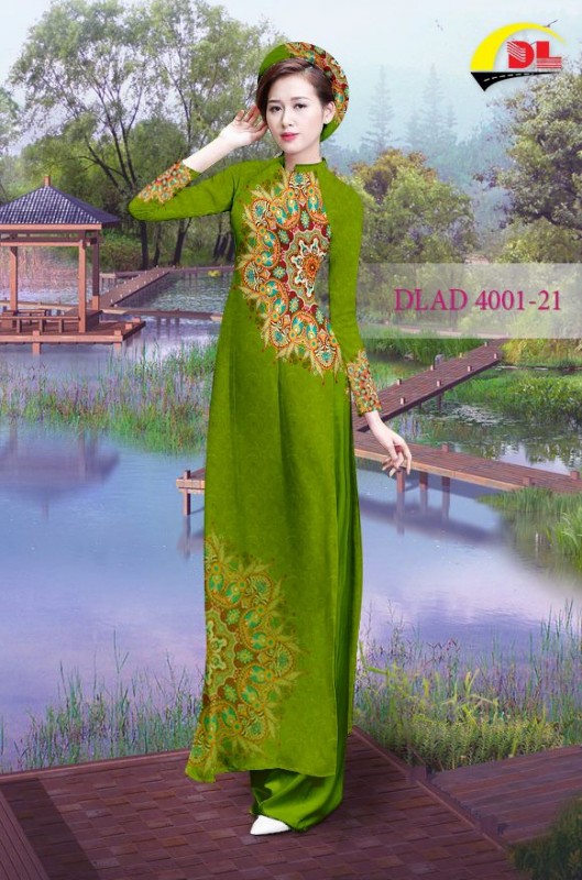 Vải áo dài hoa văn tròn