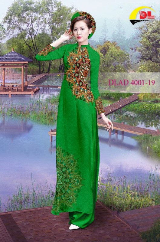 Vải áo dài hoa văn tròn