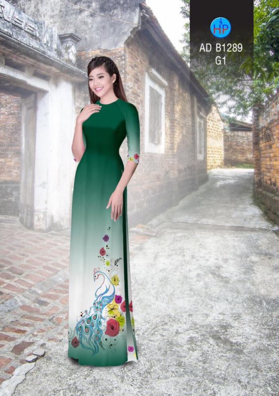 Vải áo dài chim công Vải áo dài chim công