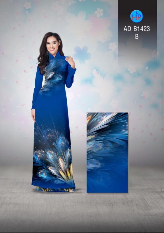 Vải áo dài hoa lập thể Vải áo dài hoa lập thể