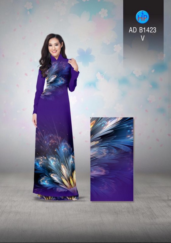 Vải áo dài hoa lập thể Vải áo dài hoa lập thể