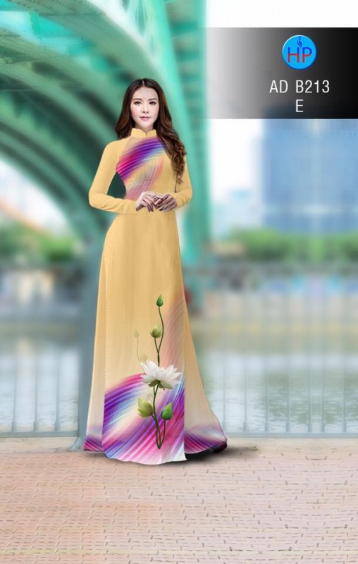 Vải áo dài hoa sen đẹp