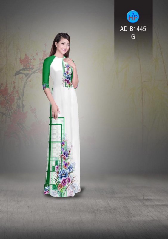 Vải áo dài hoa hồng hiện đại