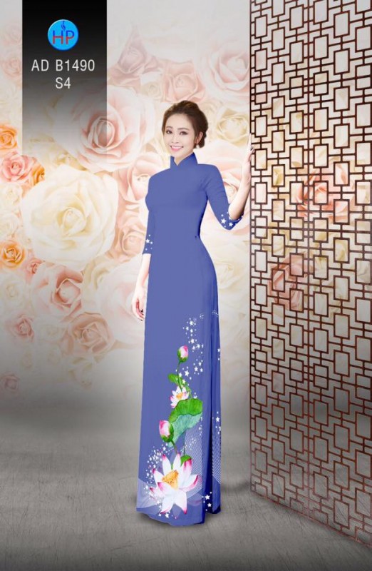 Vải áo dài hoa sen