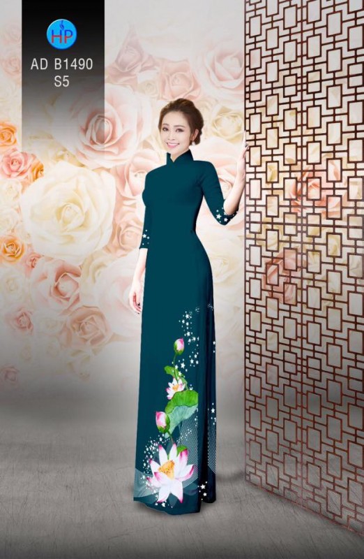 Vải áo dài hoa sen