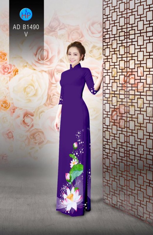 Vải áo dài hoa sen