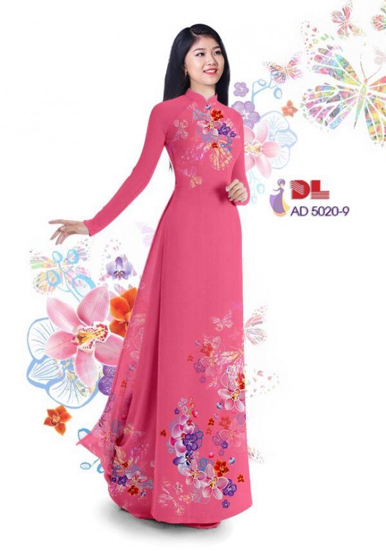 Vải áo dài hoa bướm